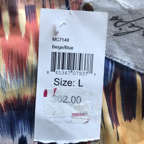 Sugar lips women’s beige blue multi colored camisole Brand New Size Large SWT - Picture 7 of 7